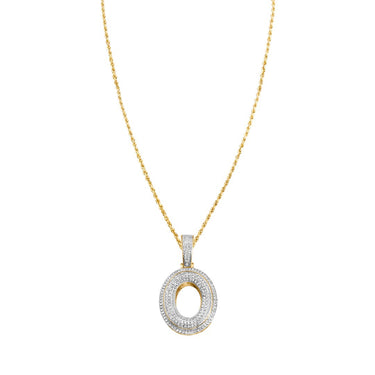 yellow diamond letter O pendant